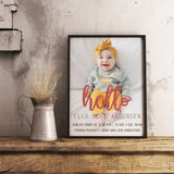 Personalize Baby Birthday Poster