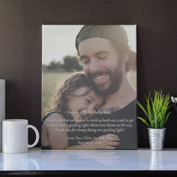 Personalize Nursery Wall Decor Dad And Daughter Photo Canvas